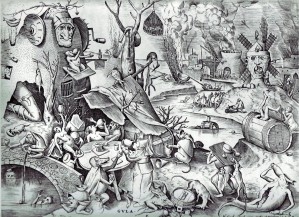 “Les 7 péchés capitaux” par Bruegel l’ancien : “la Gourmandise”